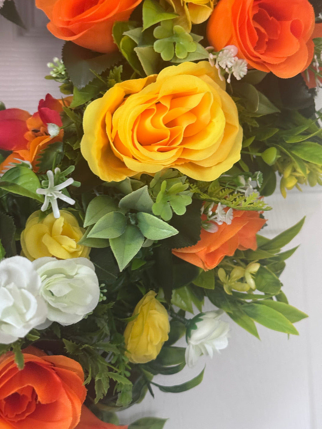 Heart memorial yellow and orange wreath