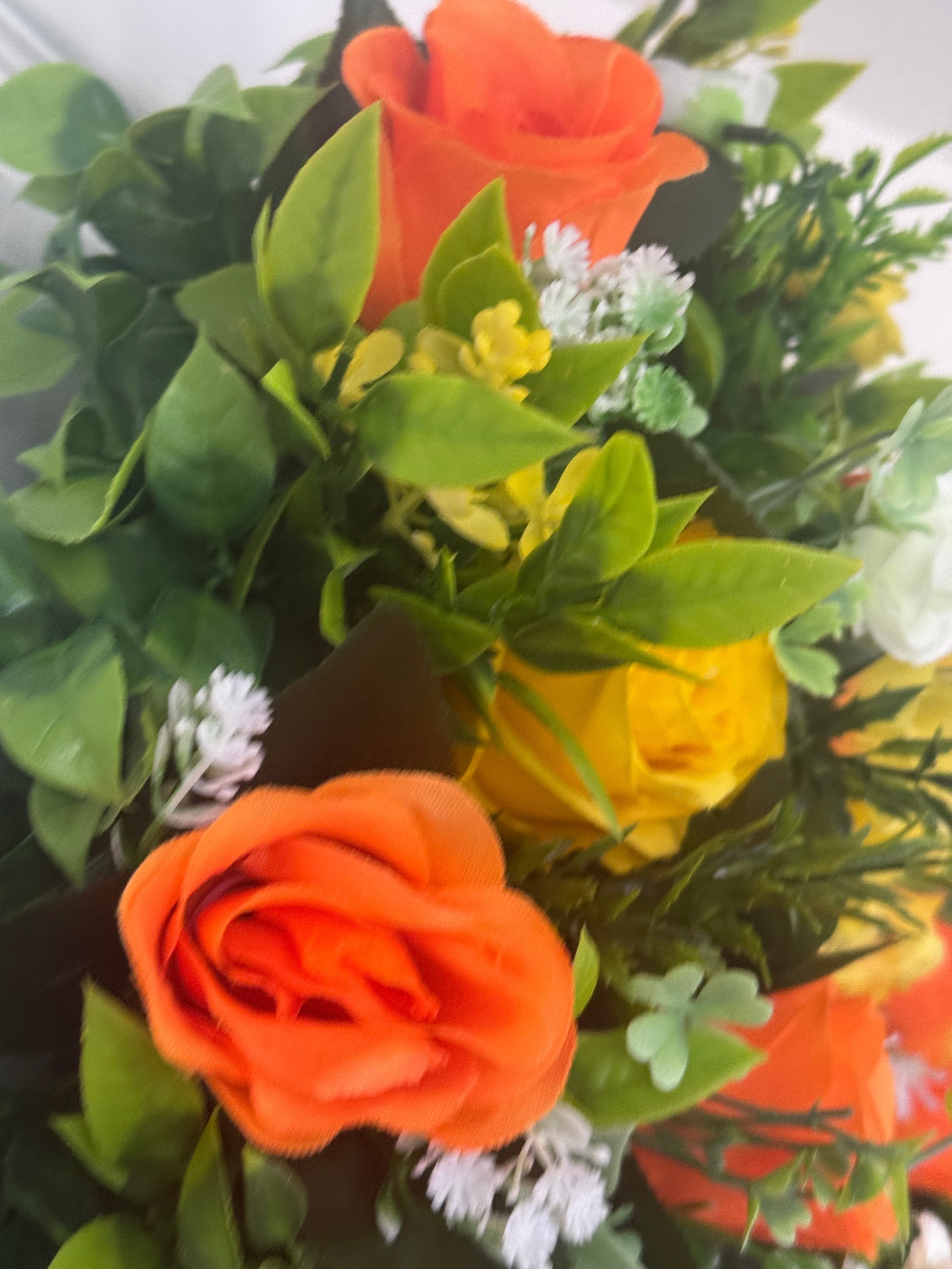Heart memorial yellow and orange wreath