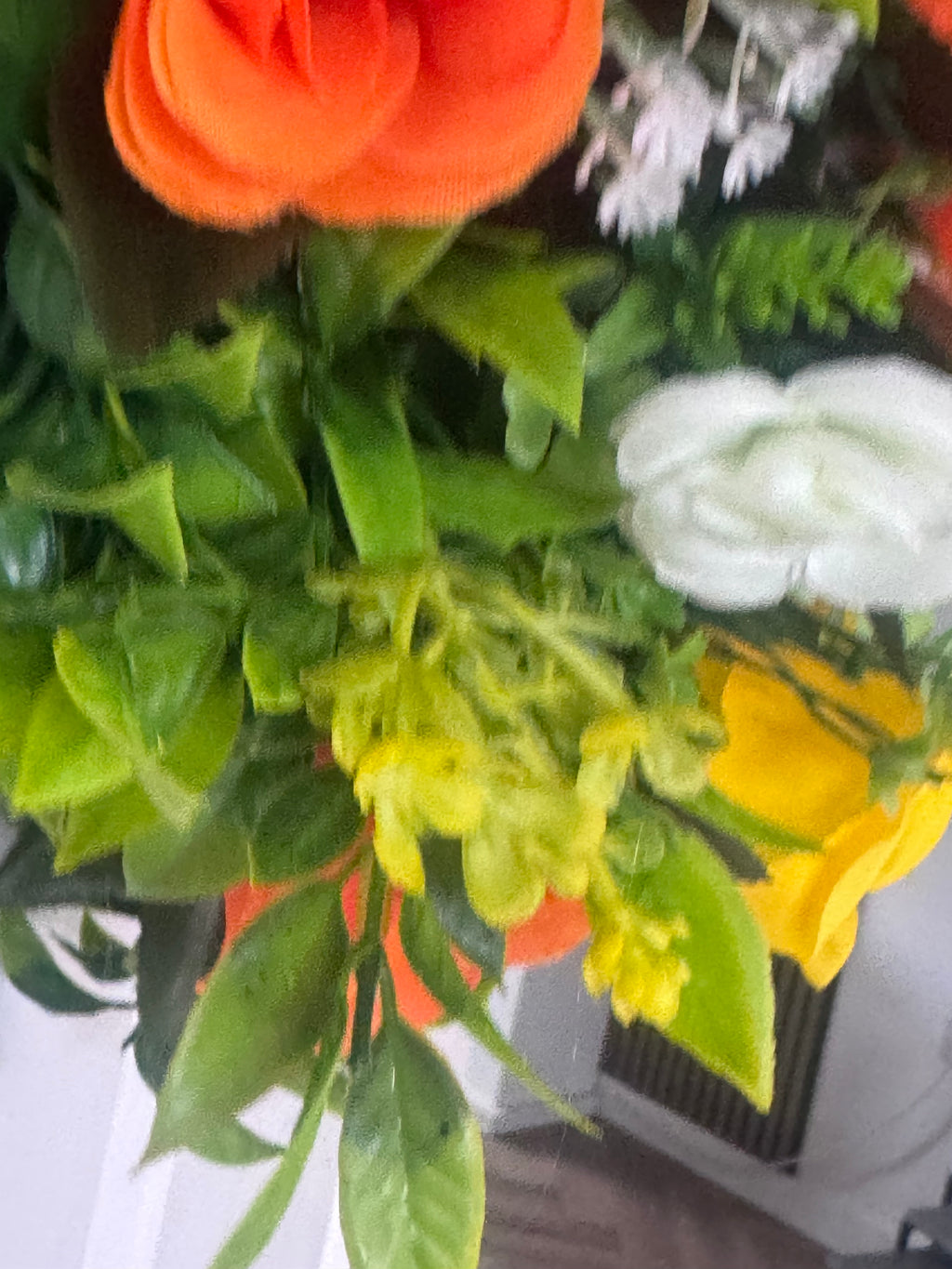 Heart memorial yellow and orange wreath