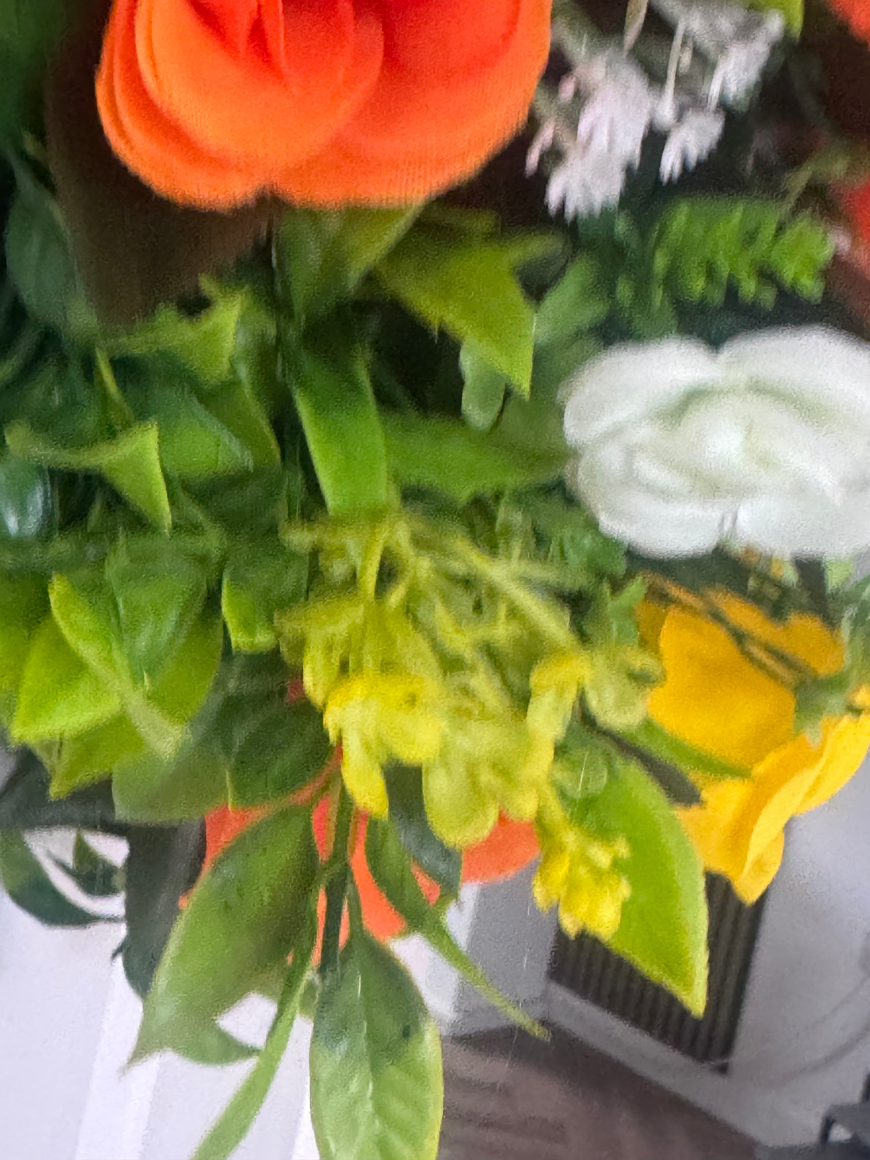 Heart memorial yellow and orange wreath