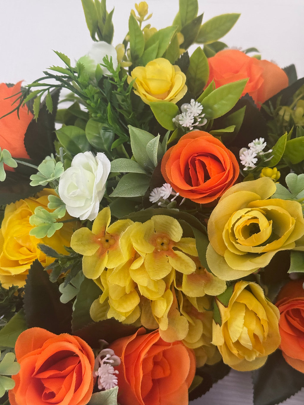 Heart memorial yellow and orange wreath