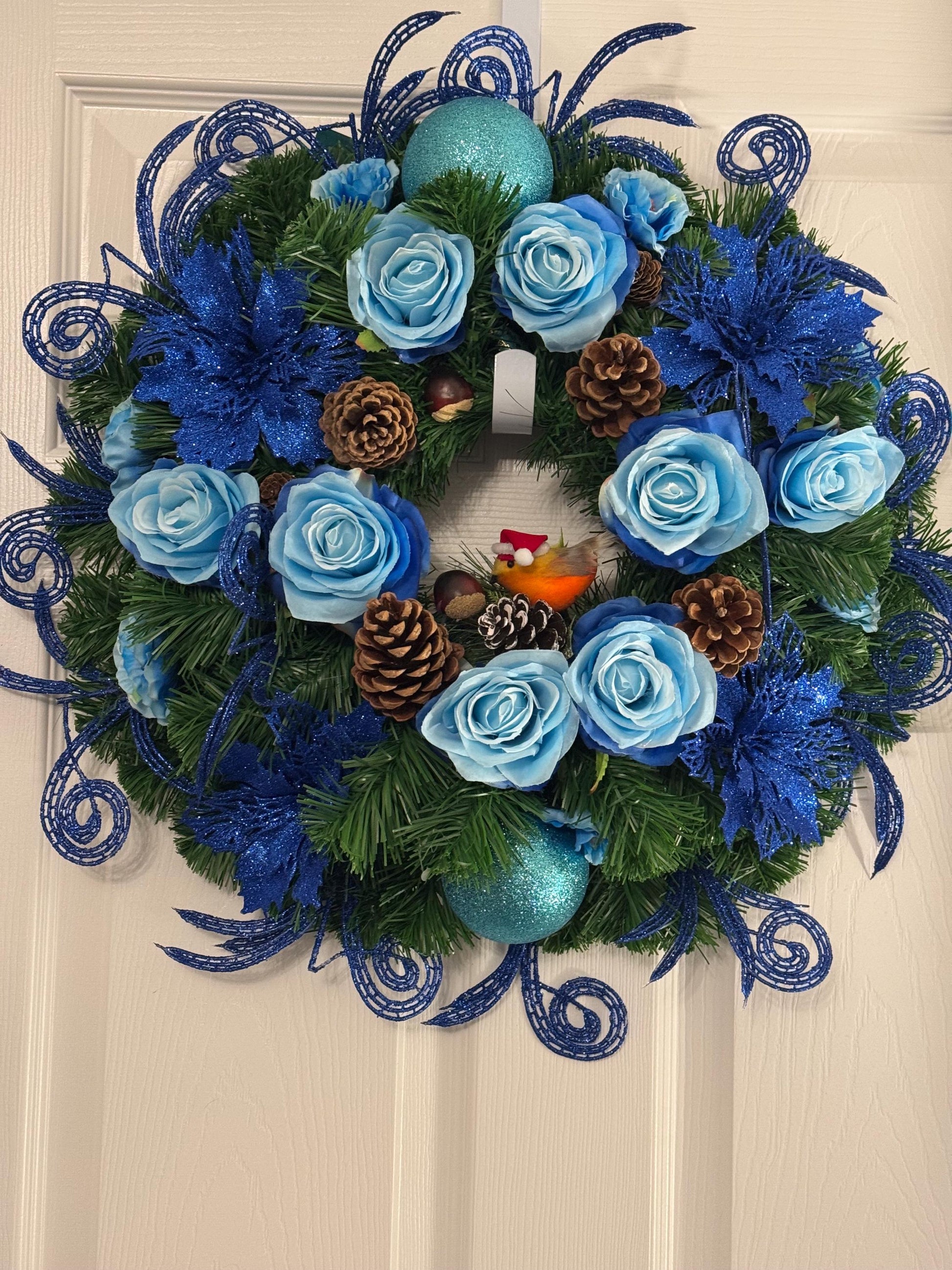 Artificial blue Christmas Wreath