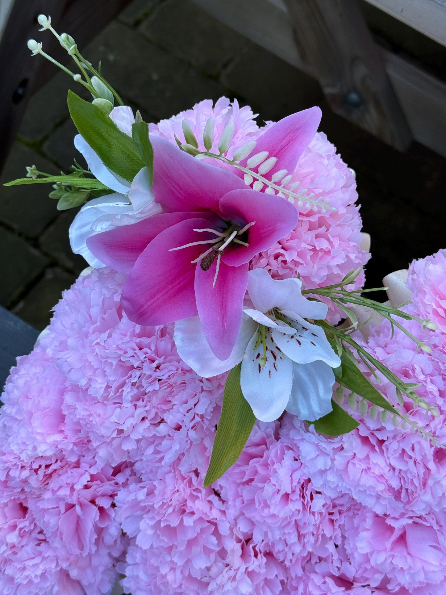 MUM Artificial Funeral Tribute Wreath Silk Grave Memorial Flowers Letters or ANY 3 Letter Name.