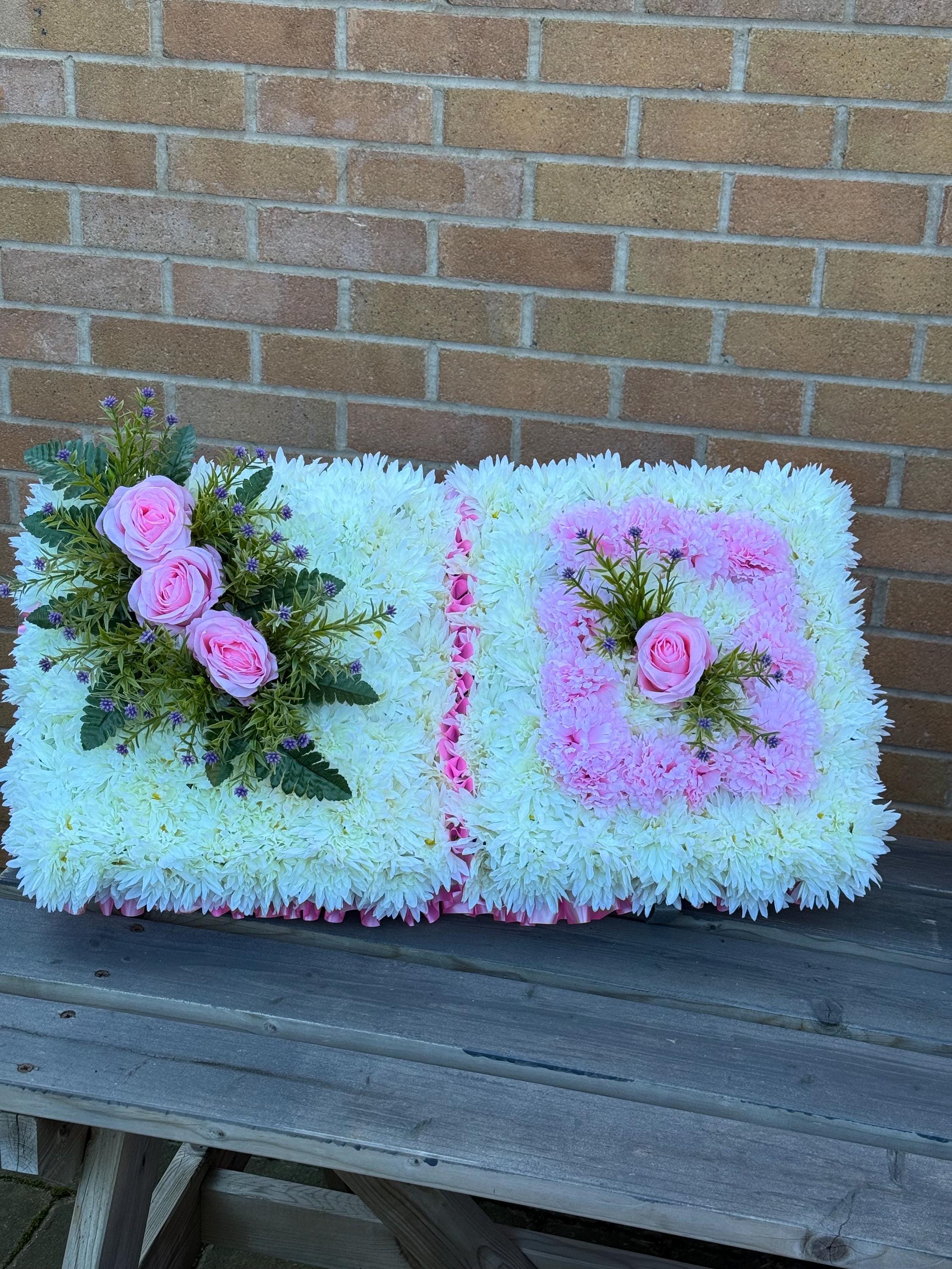 Beautiful open Book Silk Artificial Funeral Flowers Wreath/Memorial/Grave Tributes