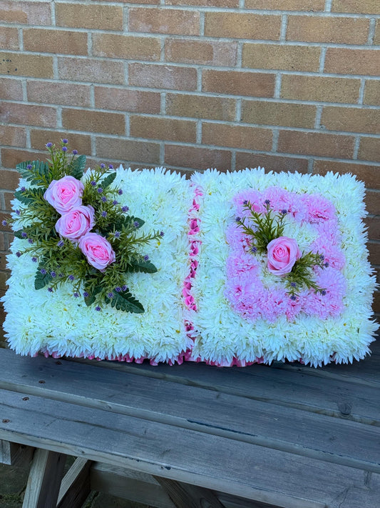 Beautiful open Book Silk Artificial Funeral Flowers Wreath/Memorial/Grave Tributes